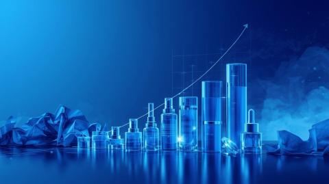  increase in cosmetic sales using a blue color scheme t